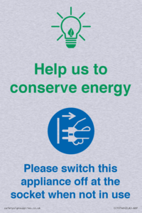 Help us to conserve energy - Switch this appliance off at the socket when not in use